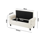 Storage Ottoman  Sherpa Fabric Large White