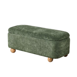 Storage Ottoman Blanket Box Bench Chenille Upholstered Ball Foot Stool