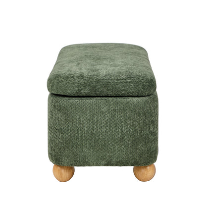 Storage Ottoman Blanket Box Bench Chenille Upholstered Ball Foot Stool
