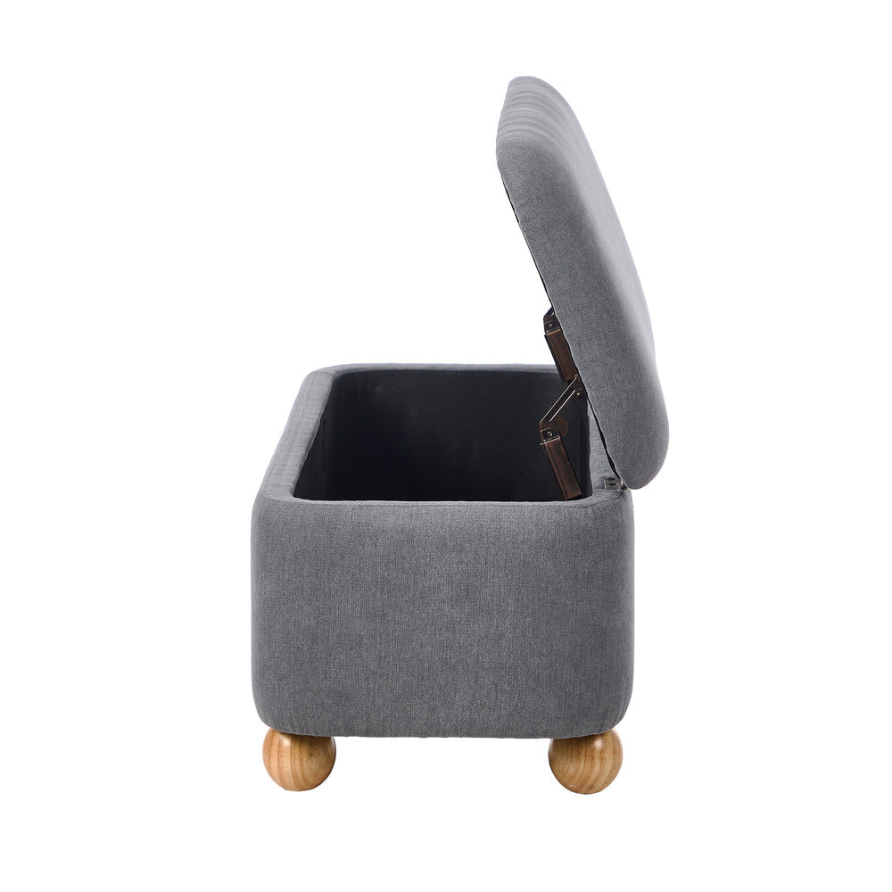 Storage Ottoman Foot Stool Linen Couch Bench Blanket Box