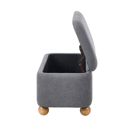 Storage Ottoman Foot Stool Linen Couch Bench Blanket Box