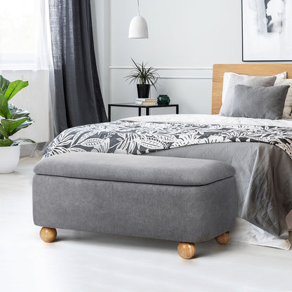 Storage Ottoman Foot Stool Linen Couch Bench Blanket Box