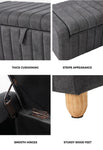 Storage Ottoman Couch Footstool Linen Toy Chest Bench Grey