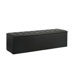 Versatile Black Storage Ottoman: Blanket Box, XL Foot Stool, and PU Leather Toy Chest