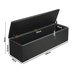 Versatile Black Storage Ottoman: Blanket Box, XL Foot Stool, and PU Leather Toy Chest