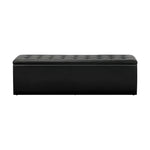 Versatile Black Storage Ottoman: Blanket Box, XL Foot Stool, and PU Leather Toy Chest