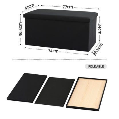 Storage Ottoman Bench Folding Blanket Box | HomeAndLiving - 3