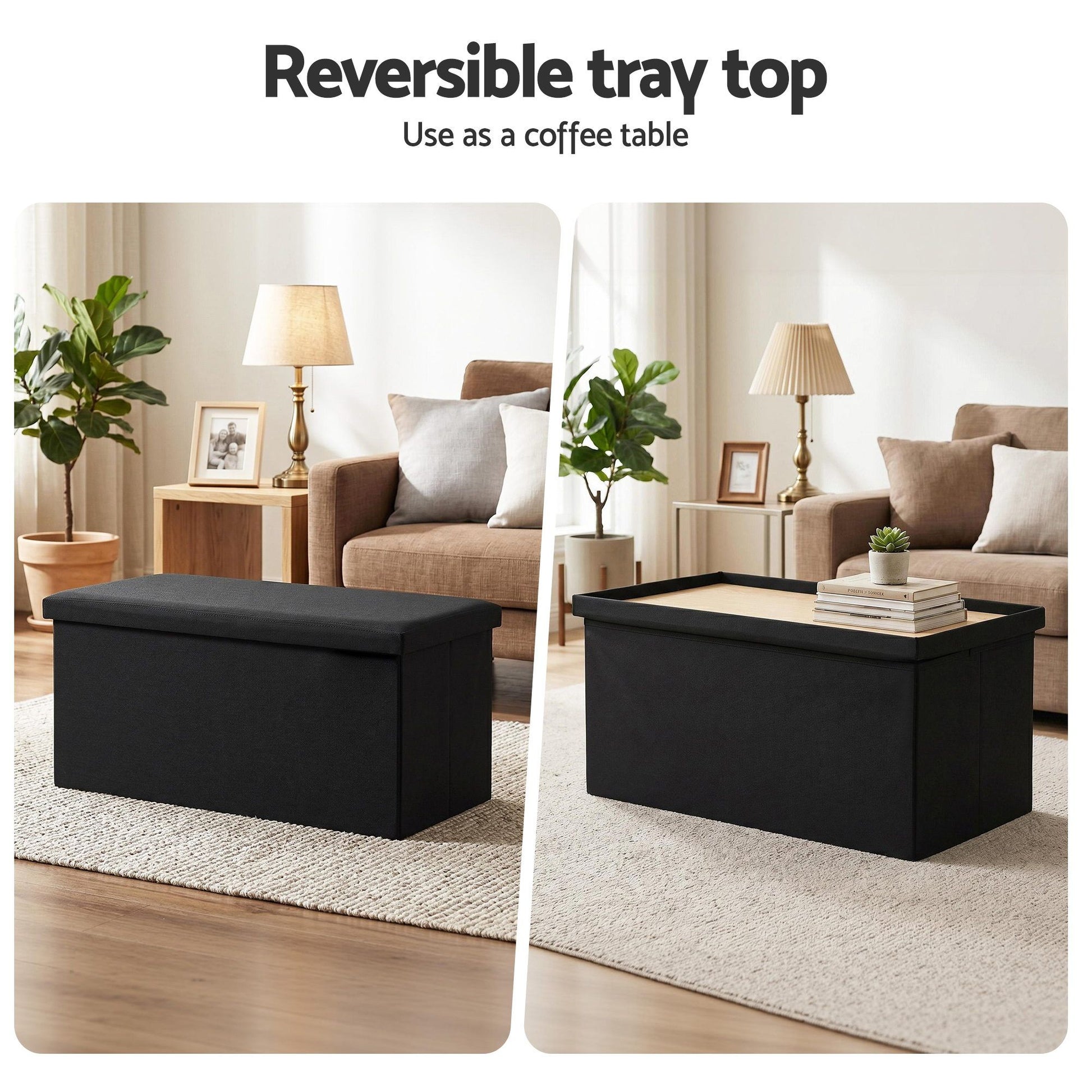 Storage Ottoman Bench Folding Blanket Box | HomeAndLiving - 6