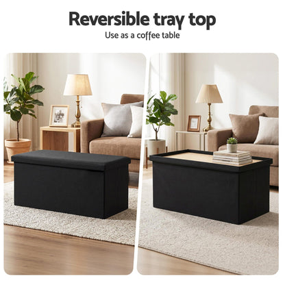 Storage Ottoman Bench Folding Blanket Box | HomeAndLiving - 6