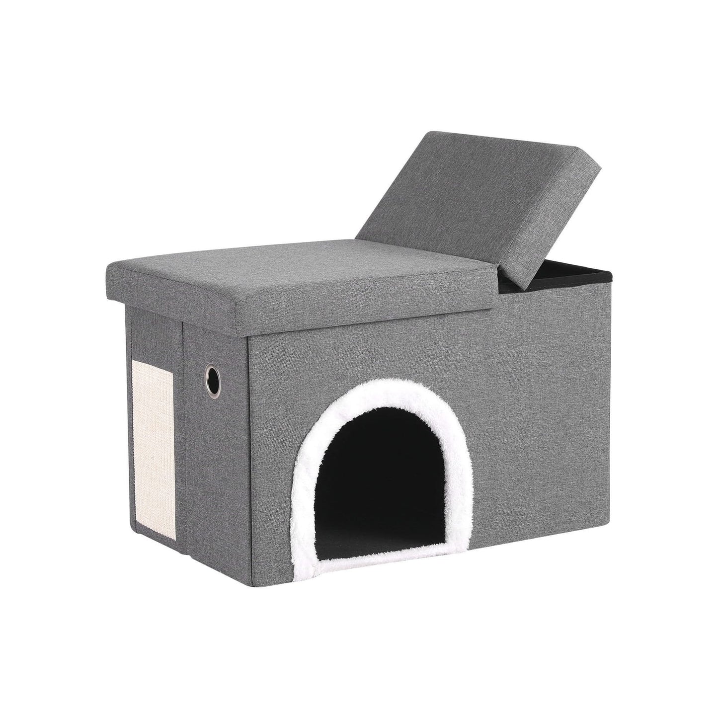 Grey Storage Ottoman Footstool 64x40x40.5cm