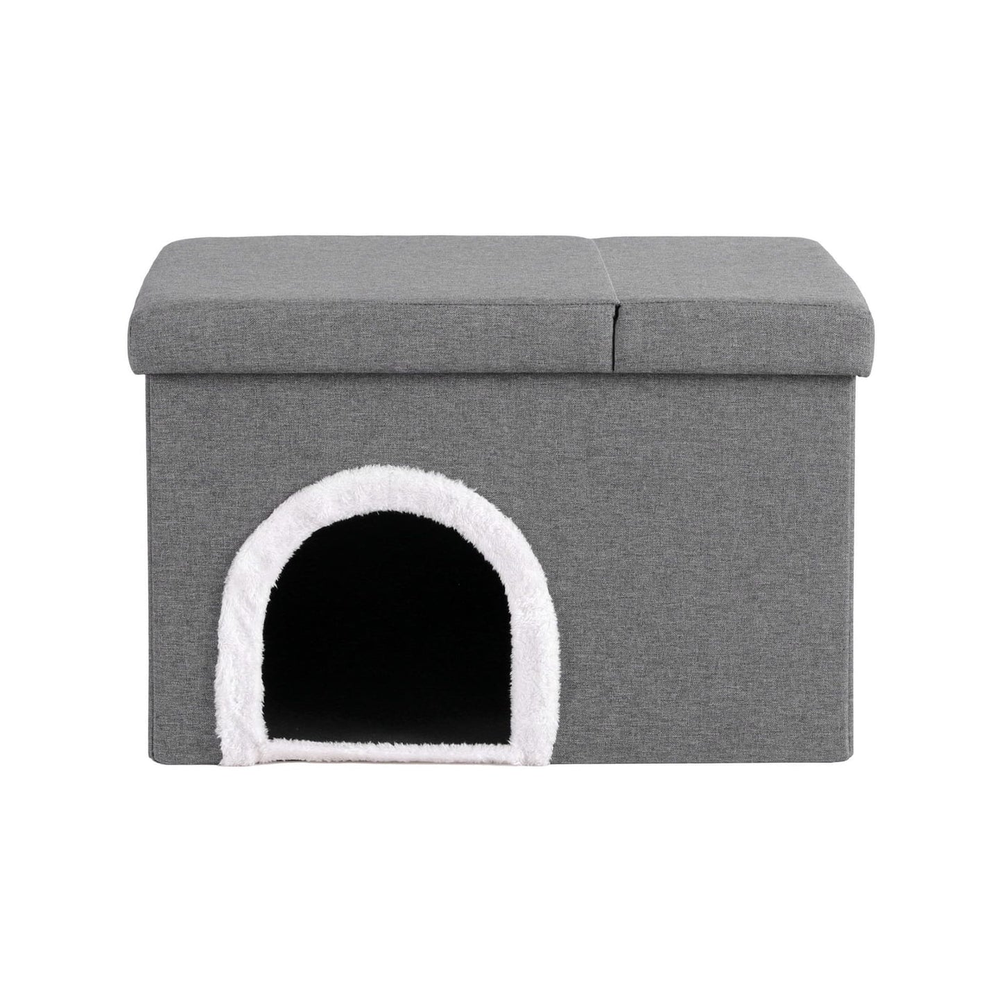 Grey Storage Ottoman Footstool 64x40x40.5cm