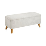 Storage Ottoman Blanket Box LARGE Polyester Beige/Grey