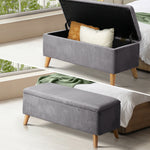 Storage Ottoman Blanket Box LARGE Polyester Beige/Grey