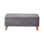 Storage Ottoman Blanket Box LARGE Polyester Beige/Grey