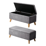 Storage Ottoman Blanket Box LARGE Polyester Beige/Grey