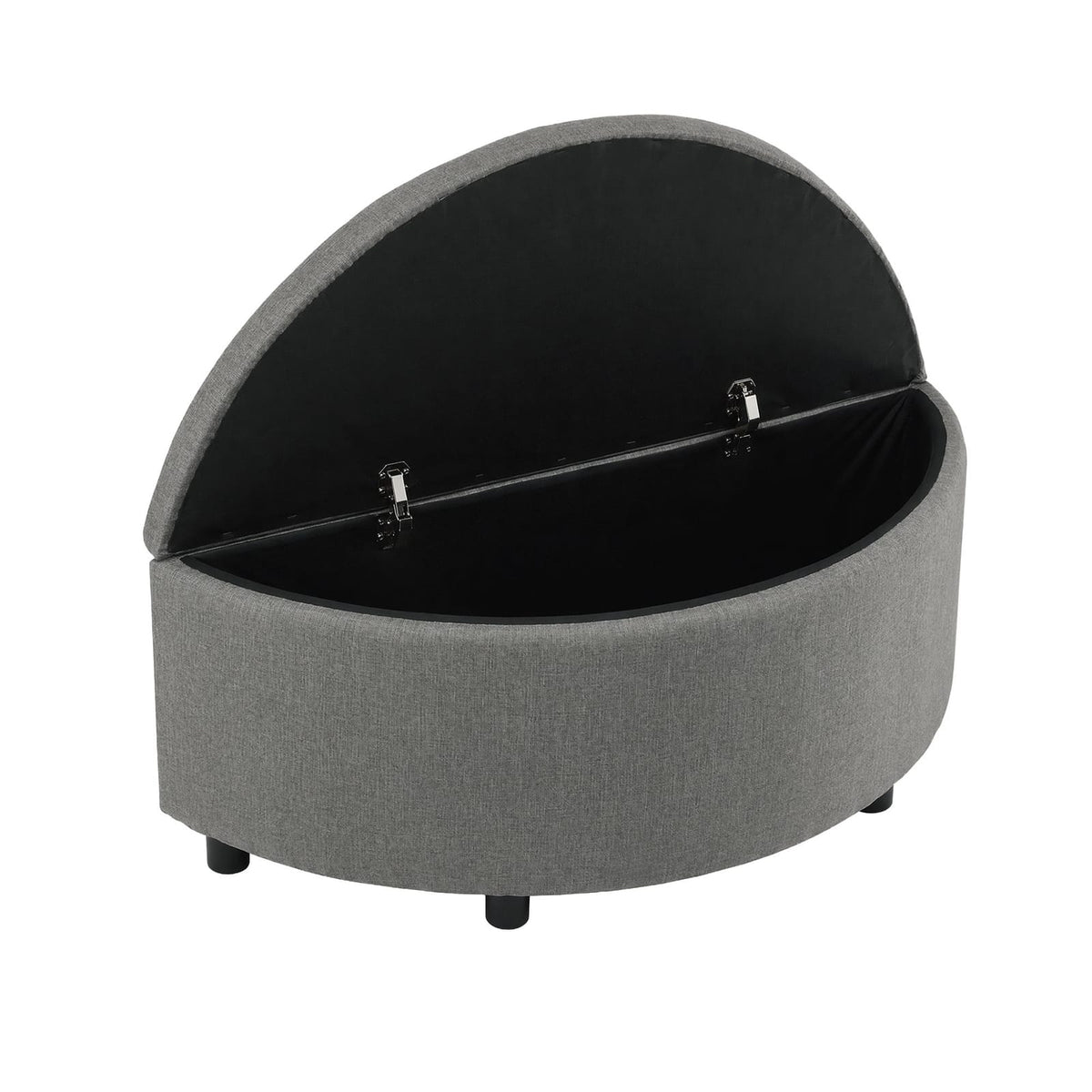Grey Linen Ottoman Bench 110x41x46cm