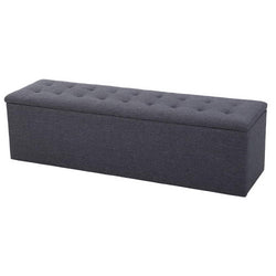 Storage Ottoman Blanket Box 140Cm Linen Dark Grey