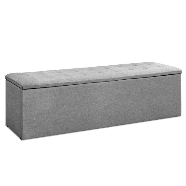  Storage Ottoman Blanket Box 140Cm Linen Grey