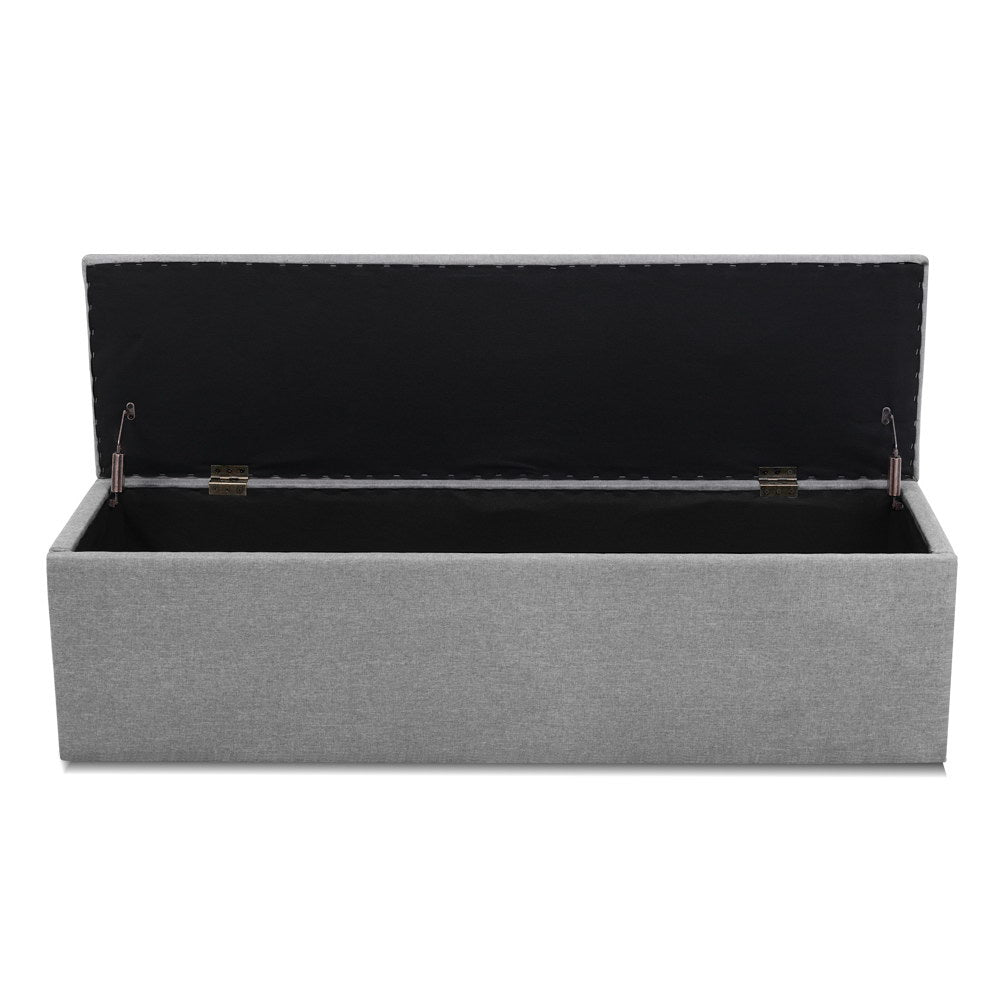 Storage Ottoman Blanket Box 140Cm Linen Grey