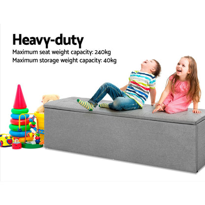 Storage Ottoman Blanket Box 140Cm Linen Grey