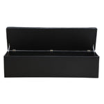 Storage Ottoman Blanket Box 140Cm Leather Black