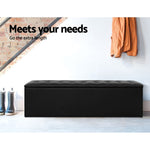 Storage Ottoman Blanket Box 140Cm Leather Black