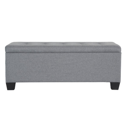 Storage Ottoman Blanket Box 97Cm Linen Grey