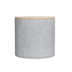 Storage Ottoman Blanket Box 40cm Linen Round Grey