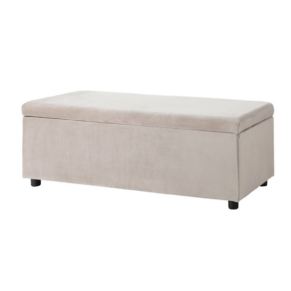  Storage Ottoman Blanket Box Table 97cm Velvet Taupe