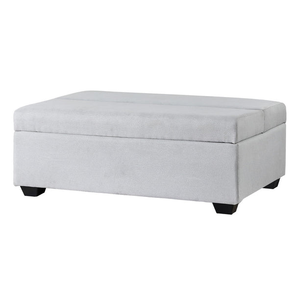  Ottoman Storage Sofa Bed 112cm Foldable Grey