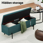 Storage Ottoman Blanket Box 140cm Velvet Green