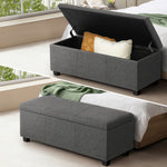 Storage Ottoman Linen Fabric Large