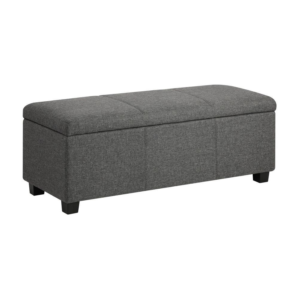 Storage Ottoman Linen Fabric Large