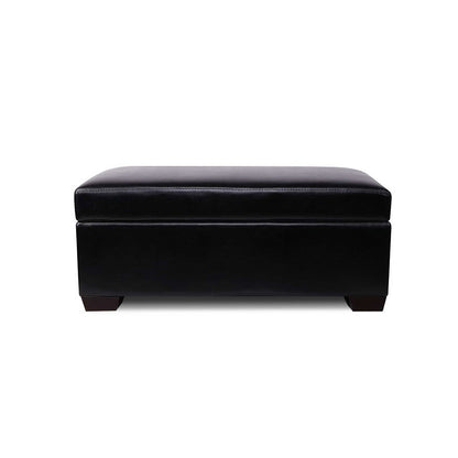 Storage Ottoman Blanket Box 80Cm Leather Black