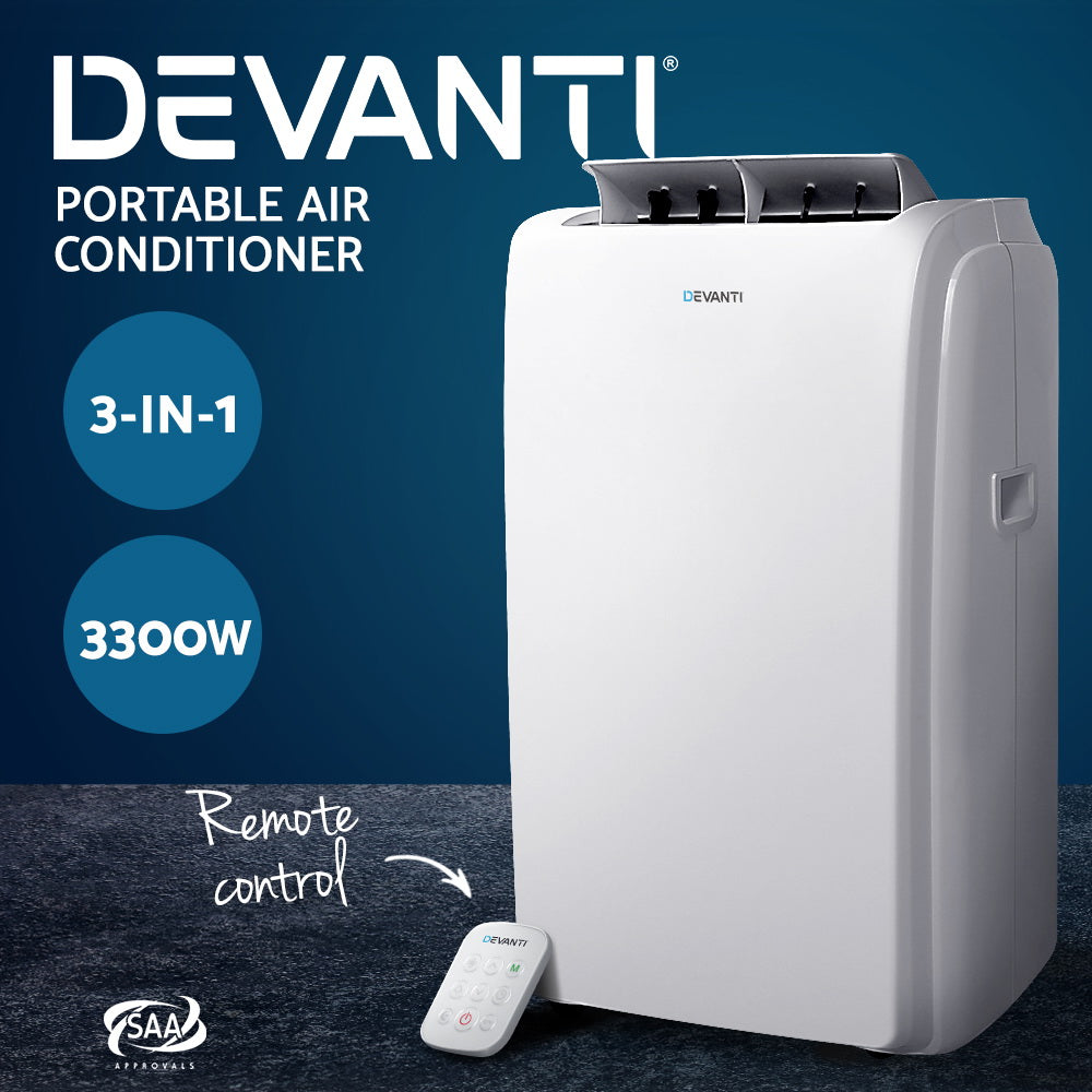 Devanti Portable Air Conditioner Cooler Fan Remote - White