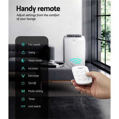 Devanti Portable Air Conditioner Cooler Fan Remote - White