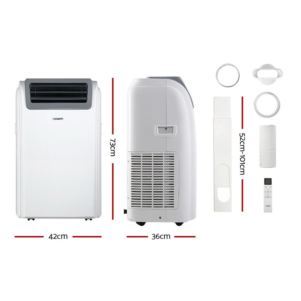 Devanti Portable Air Conditioner Cooler Fan Dehumidifier - White