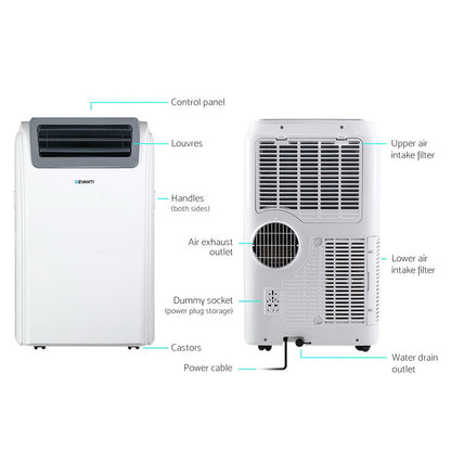 Devanti Portable Air Conditioner Cooler Fan Dehumidifier - White