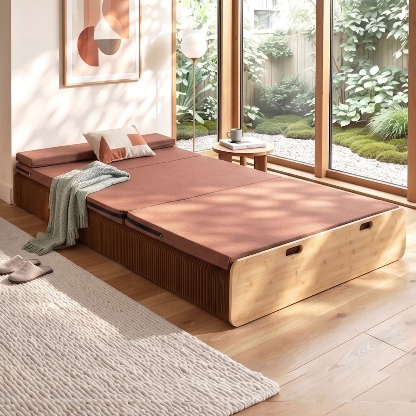 Folding Bed Frame Brown 300kg 200x120cm