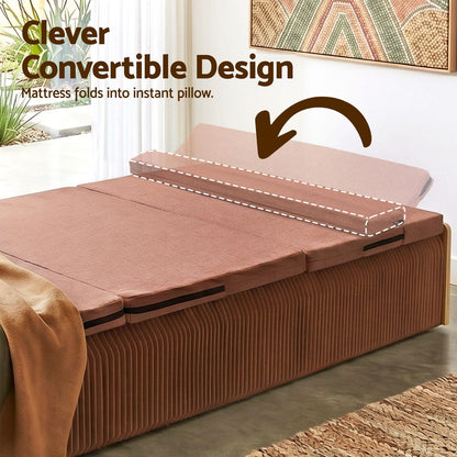 Folding Bed Frame Brown 300kg 200x120cm