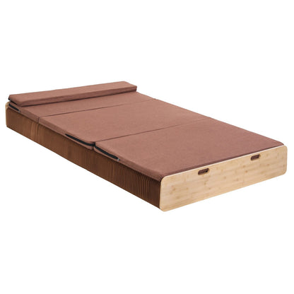 Folding Bed Frame Brown 300kg 200x120cm
