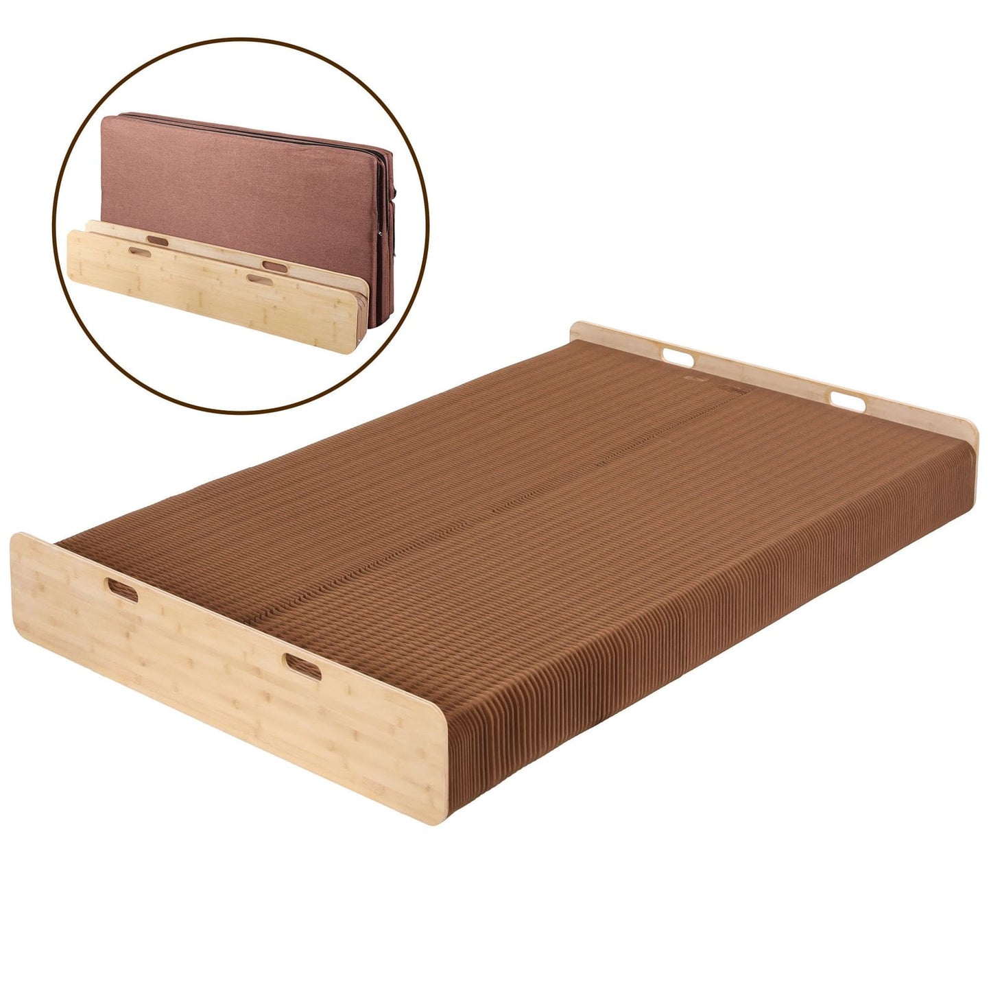 Folding Bed Frame Brown 300kg 200x120cm