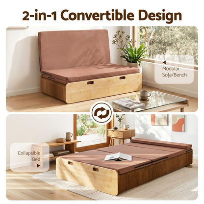 Folding Bed Frame Brown 300kg 200x120cm