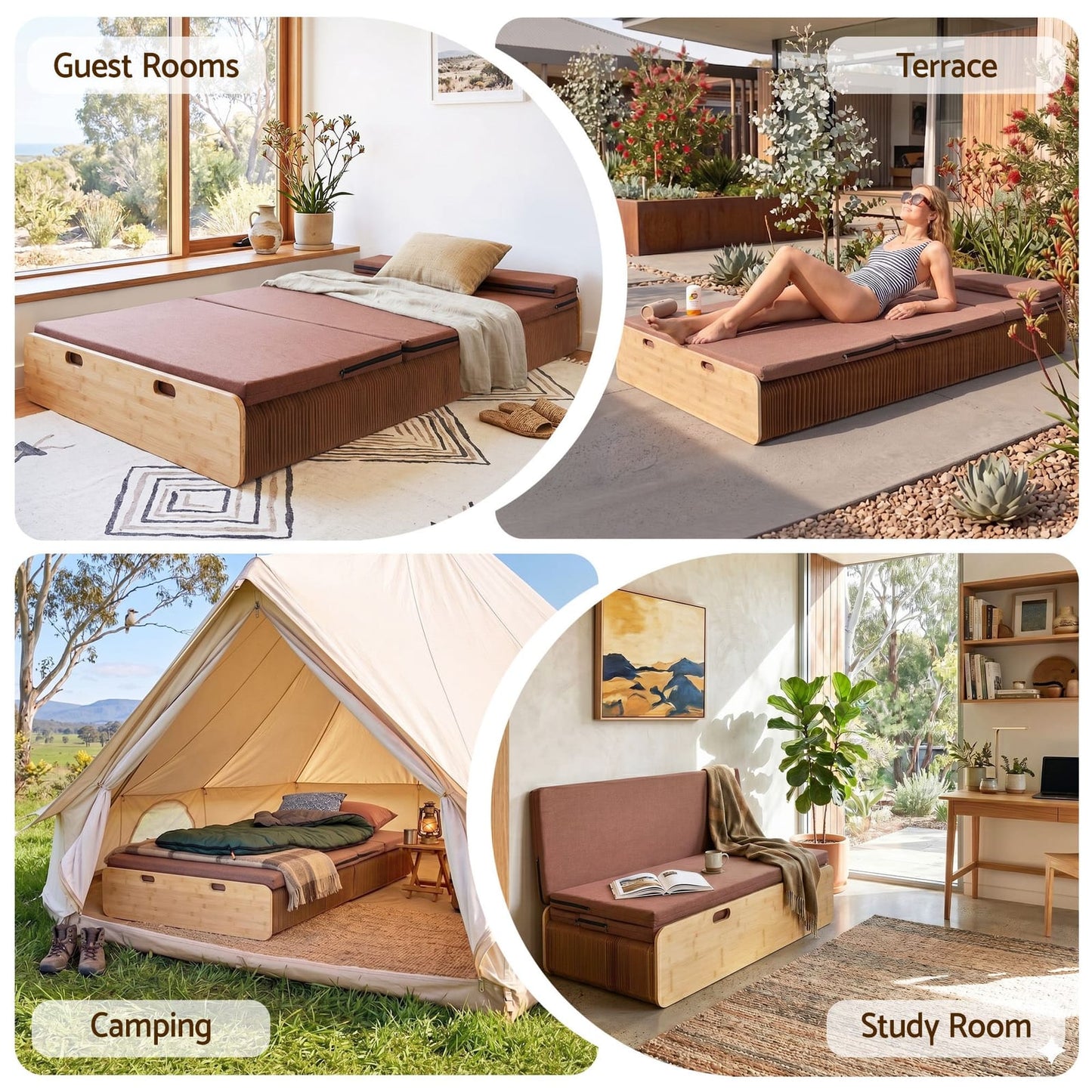 Folding Bed Frame Brown 300kg 200x120cm
