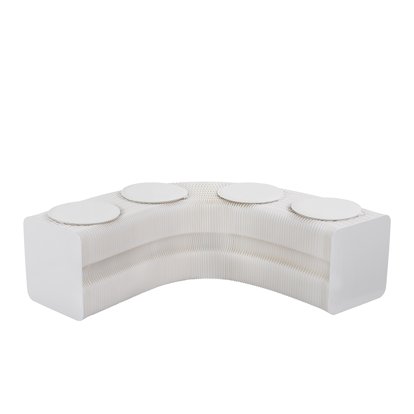 Accordion Folding Bench 4 Seat PU Cushions | HomeAndLiving - 2