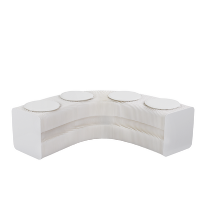 Accordion Folding Bench 4 Seat PU Cushions | HomeAndLiving - 2