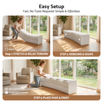 Accordion Folding Bench 4 Seat PU Cushions | HomeAndLiving