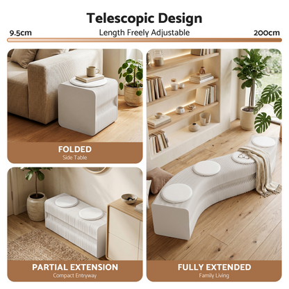 Accordion Folding Bench 4 Seat PU Cushions | HomeAndLiving - 7