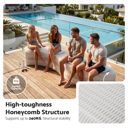 Accordion Folding Bench 4 Seat PU Cushions | HomeAndLiving - 9