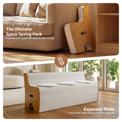 Folding Paper Sofa 3 Seater 300kg Bench | HomeAndLiving - 2